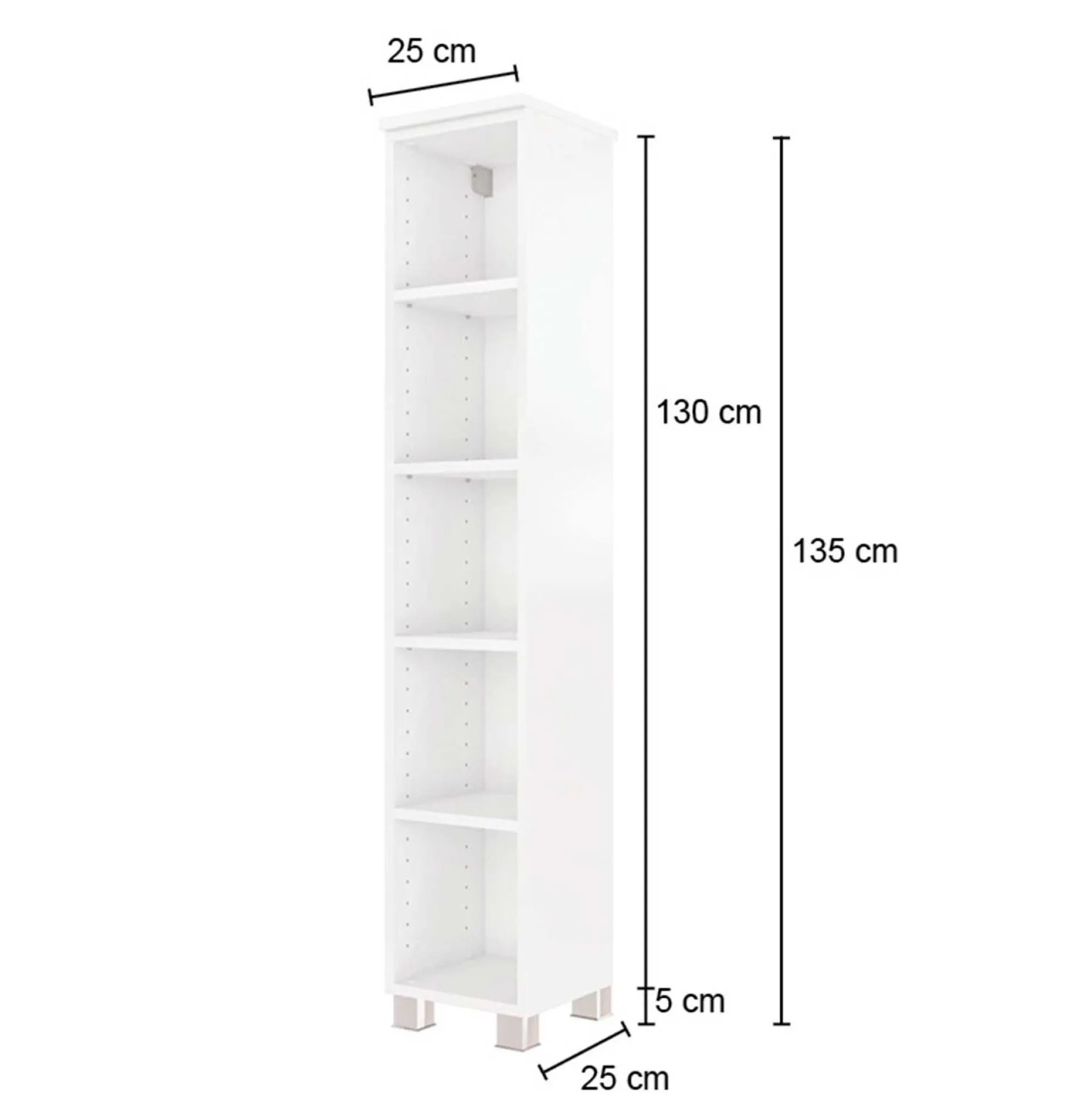 Offener Säulenschrank Gene 25cm - graphitgrau
