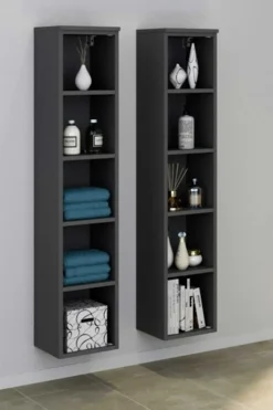Offener Säulenschrank Gene 25cm - graphitgrau