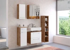 Offener Säulenschrank Sefa niedrig 25cm - Eiche wotan