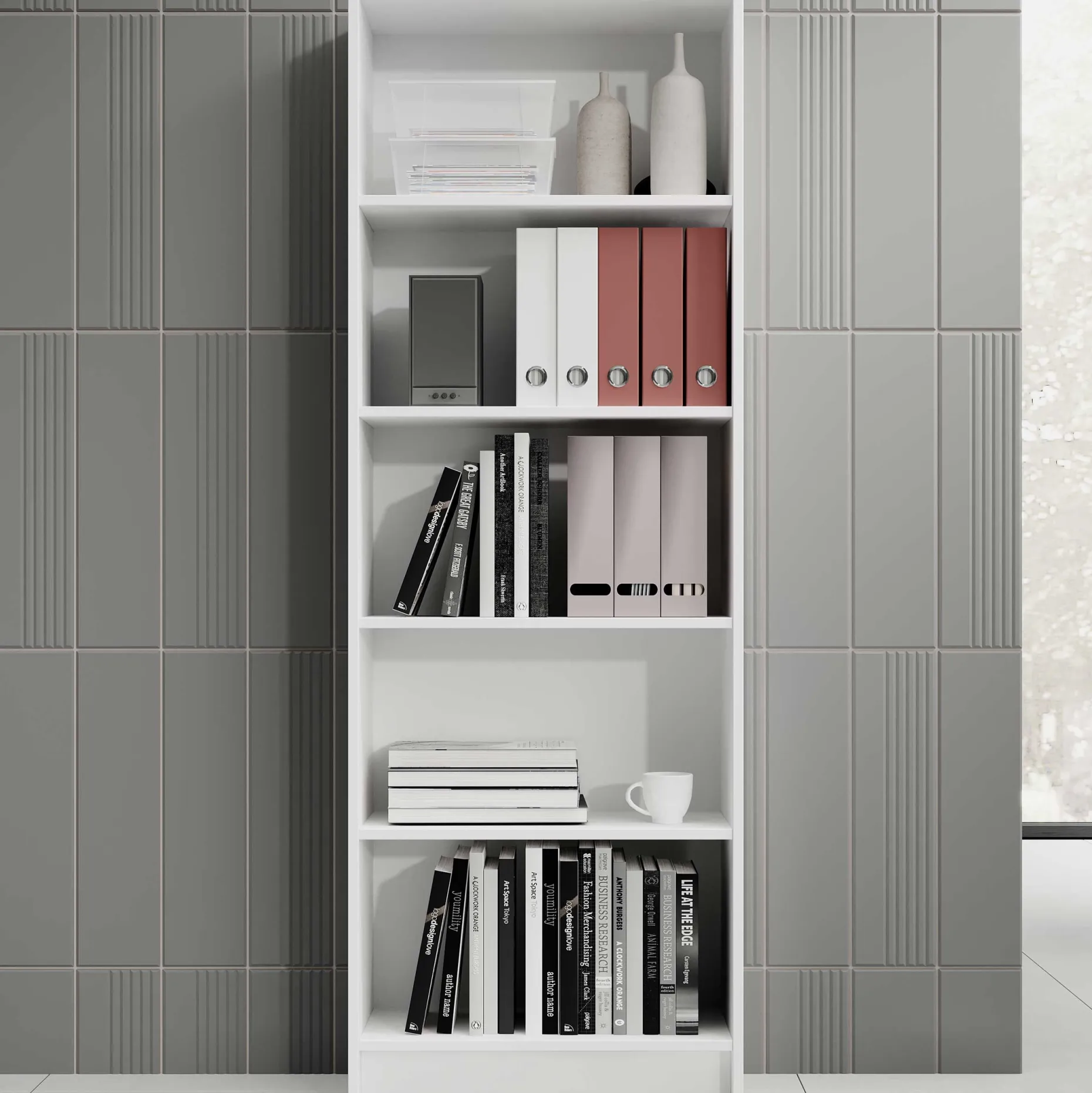 Offenes Bücherregal Lilly | 60 x 28 x 172 cm | Weiß
