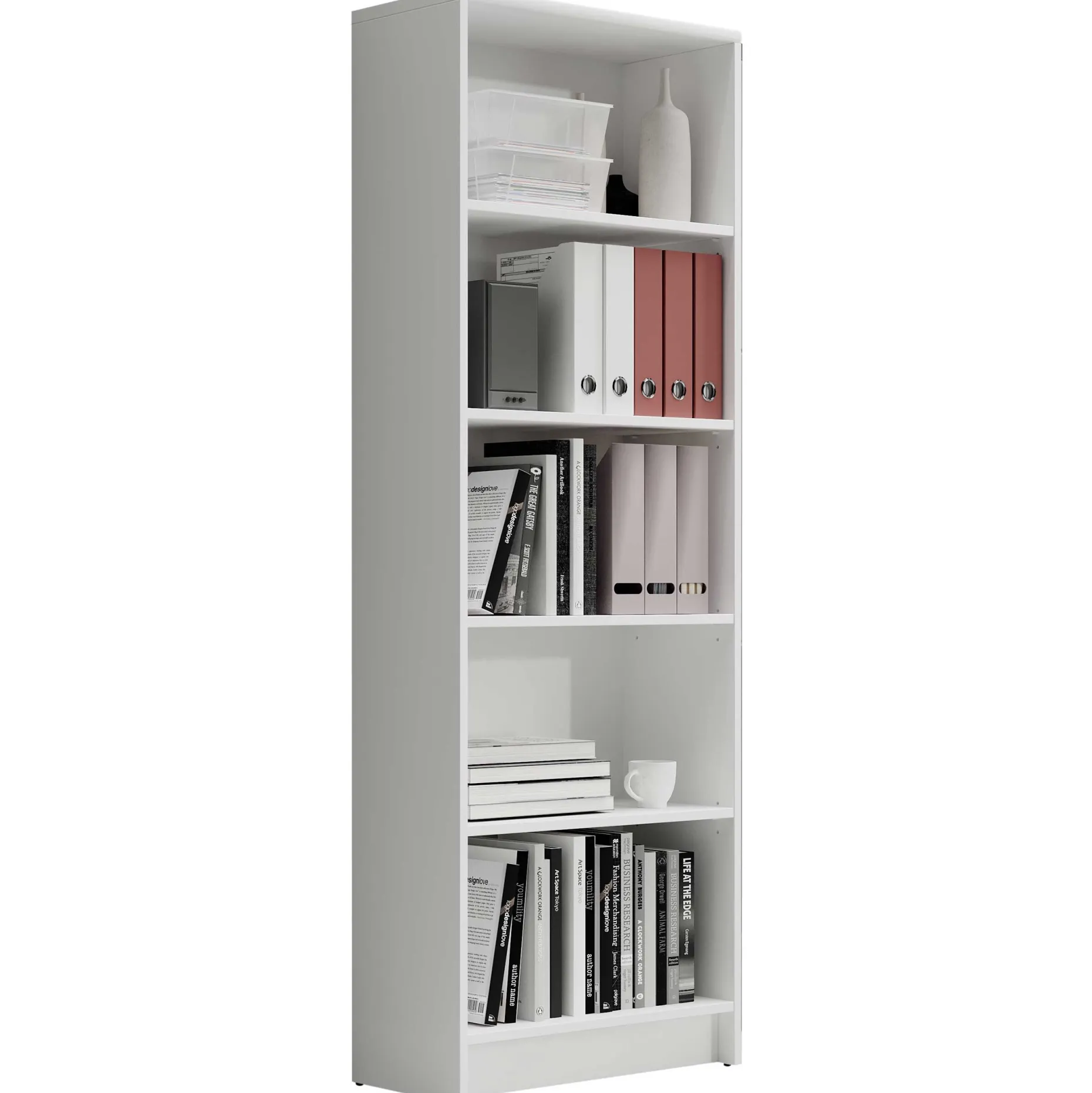 Offenes Bücherregal Lilly | 60 x 28 x 172 cm | Weiß