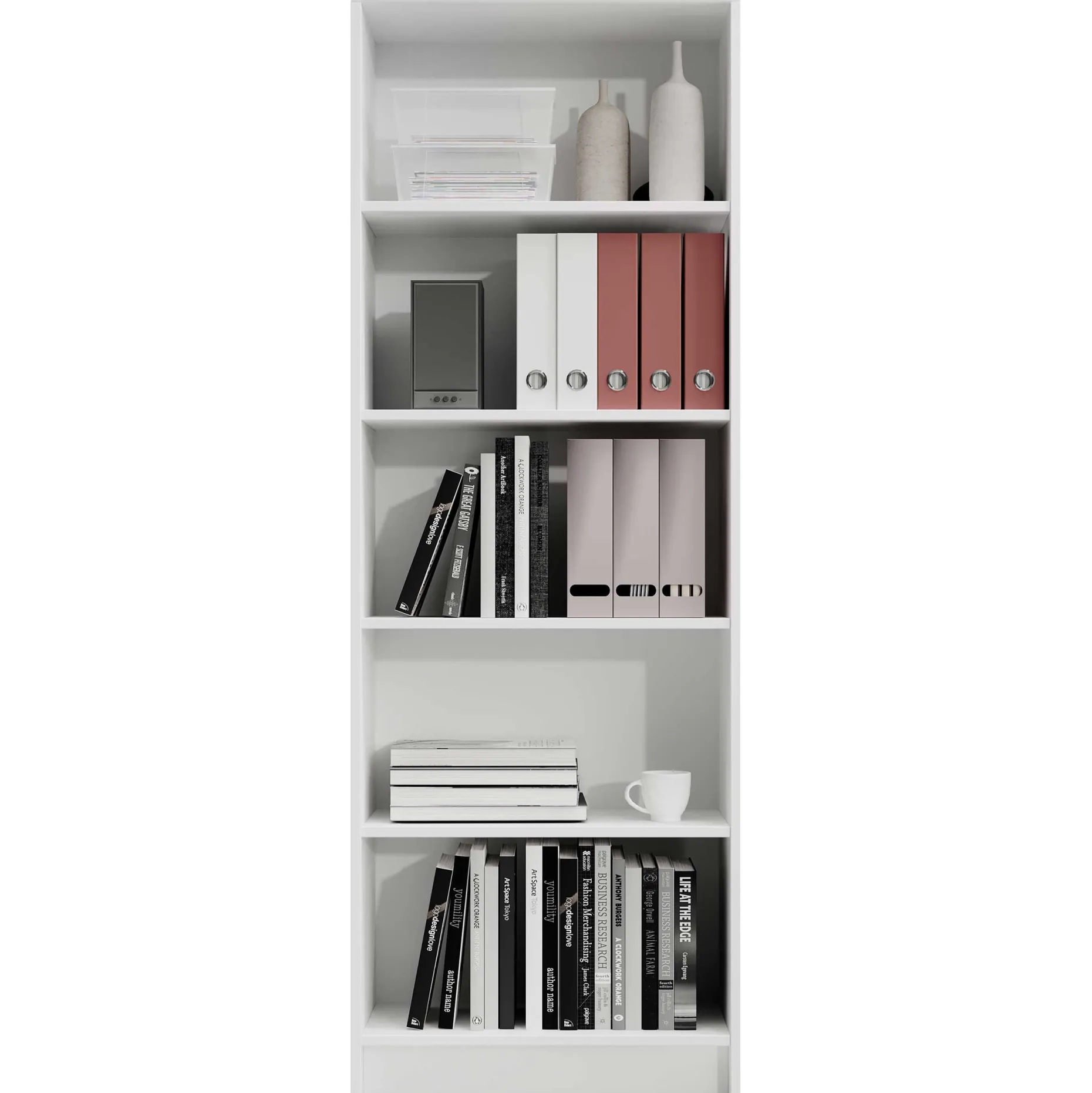 Offenes Bücherregal Lilly | 60 x 28 x 172 cm | Weiß