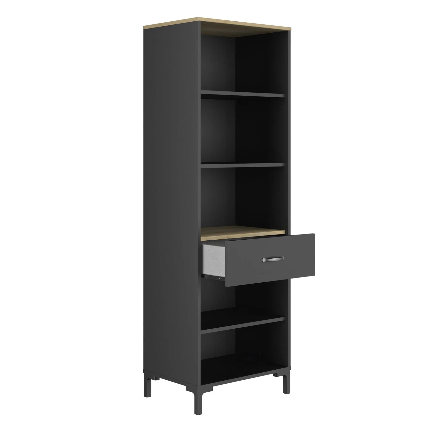 Offenes Bücherregal Manchester | 56 x 40 x 171 cm | Design Helvezia Oak