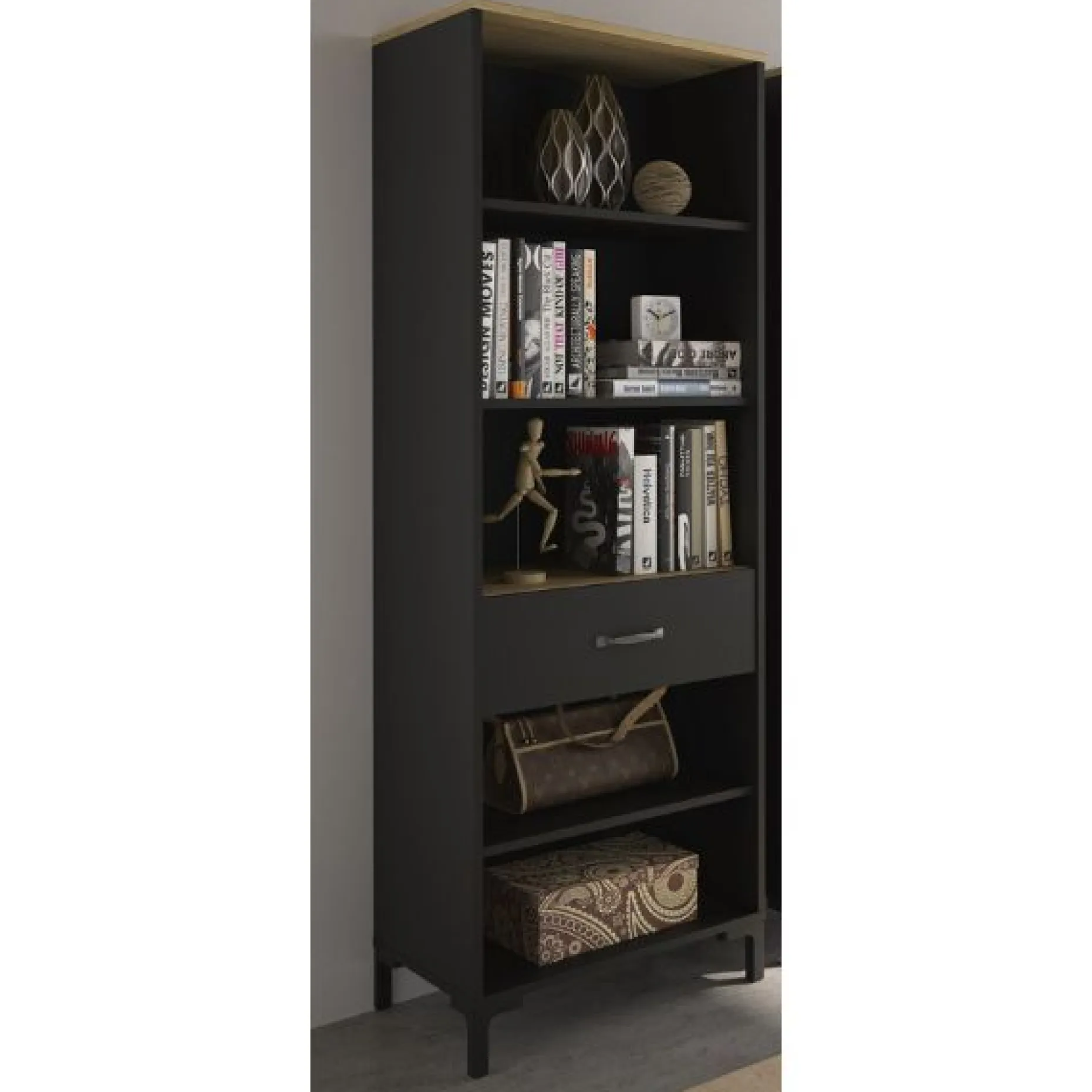 Offenes Bücherregal Manchester | 56 x 40 x 171 cm | Design Helvezia Oak