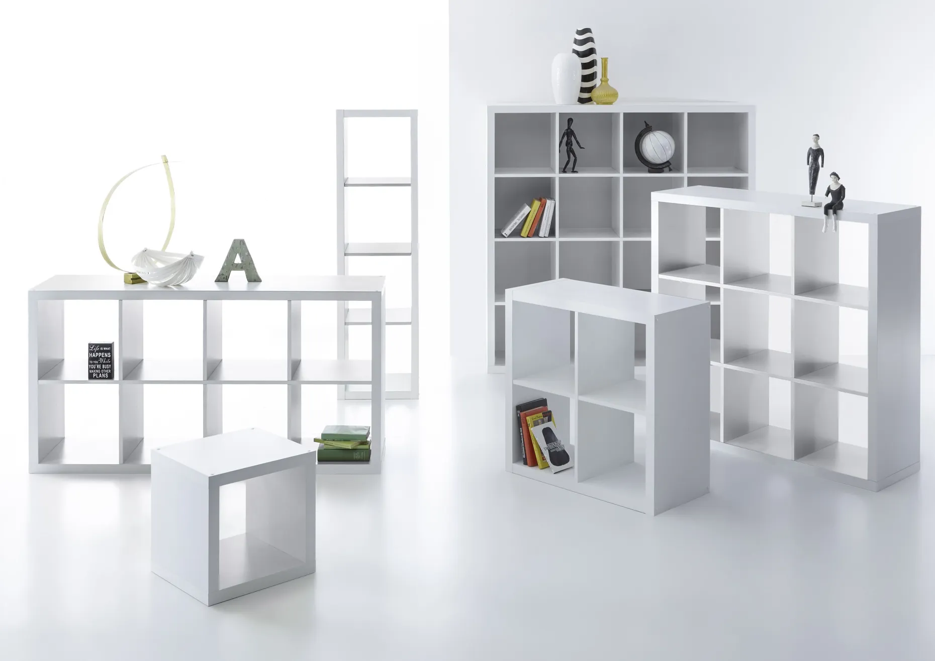 Offenes Bücherregal Style | 77 x 38 x 147 cm | Weiß