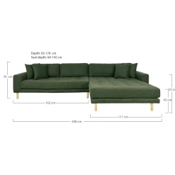 House Nordic Olives Lido Lounge Sofa rechts mit Kissen