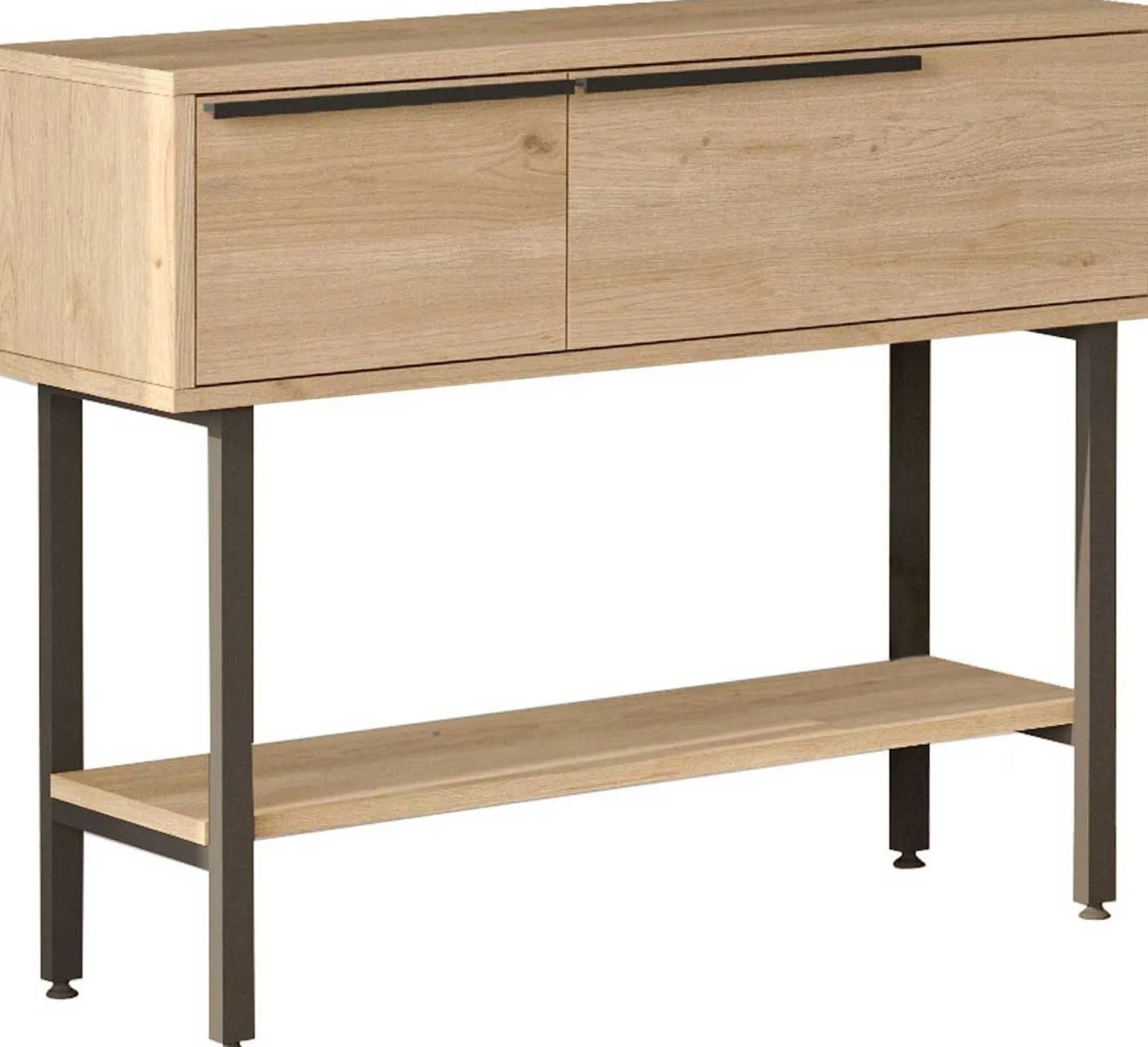 Emob ON12 Sideboard | 100x30x76cm | mit Spiegel | Walnuss