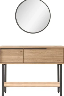 Emob ON12 Sideboard | 100x30x76cm | mit Spiegel | Walnuss