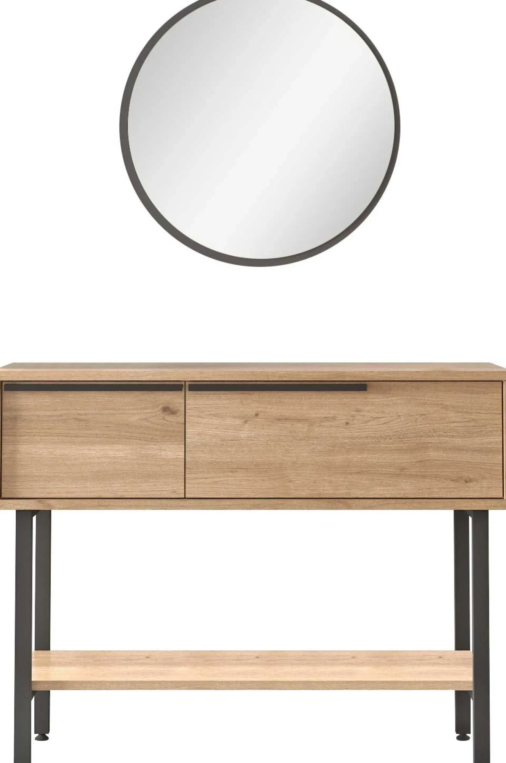 Emob ON12 Sideboard | 100x30x76cm | mit Spiegel | Walnuss