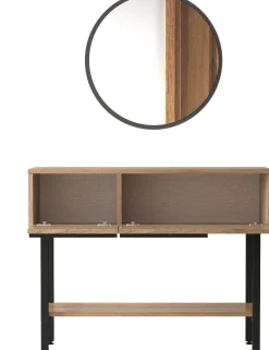 Emob ON12 Sideboard | 100x30x76cm | mit Spiegel | Walnuss