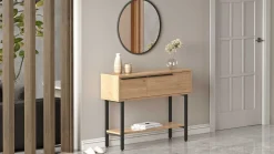 Emob ON12 Sideboard | 100x30x76cm | mit Spiegel | Walnuss
