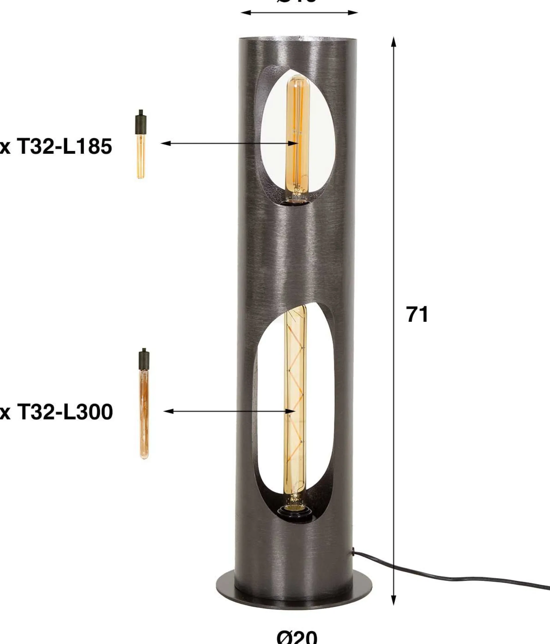 Emob Orbit Stehleuchte 65 cm- nickel
