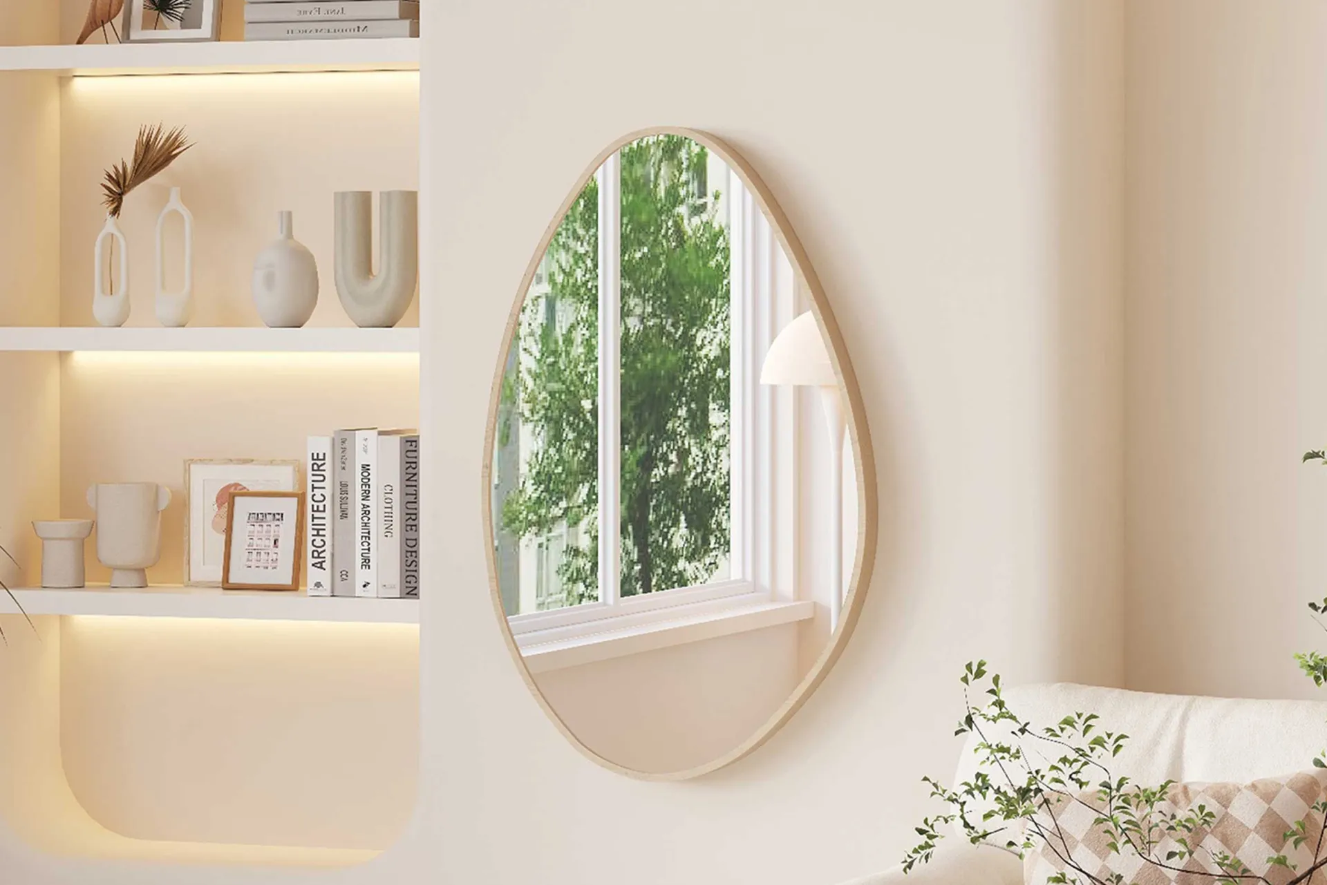 Rousseau Organischer Spiegel Rana | 50 x 80 cm | Old Oak Design