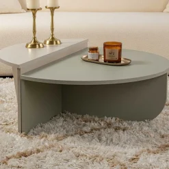 Emob Orion Couchtisch | 100 % MELAMIN | Aschgrün, Sandstein