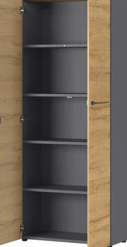 Osmond 80cm Aktenschrank mit 2 Türen - Eiche/Graphit