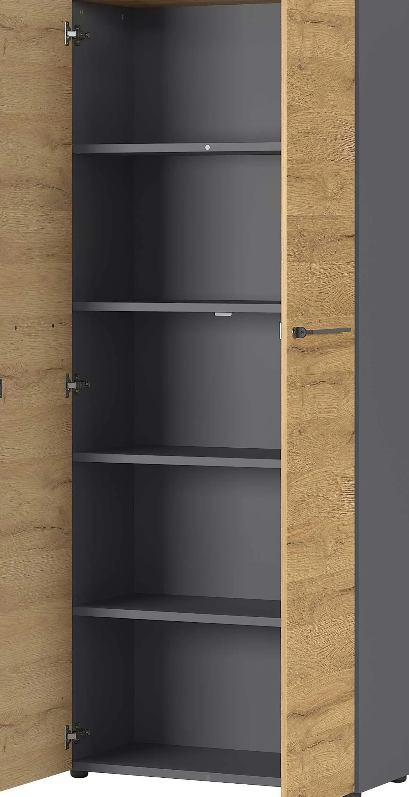 Osmond 80cm Aktenschrank mit 2 Türen - Eiche/Graphit