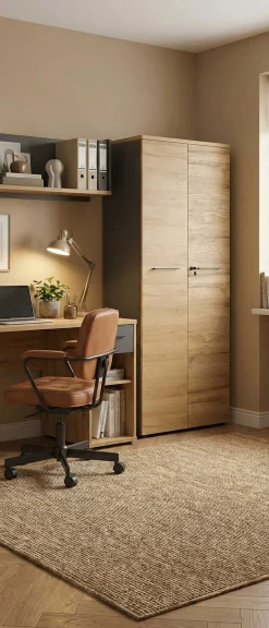 Osmond 80cm Aktenschrank mit 2 Türen - Eiche/Graphit
