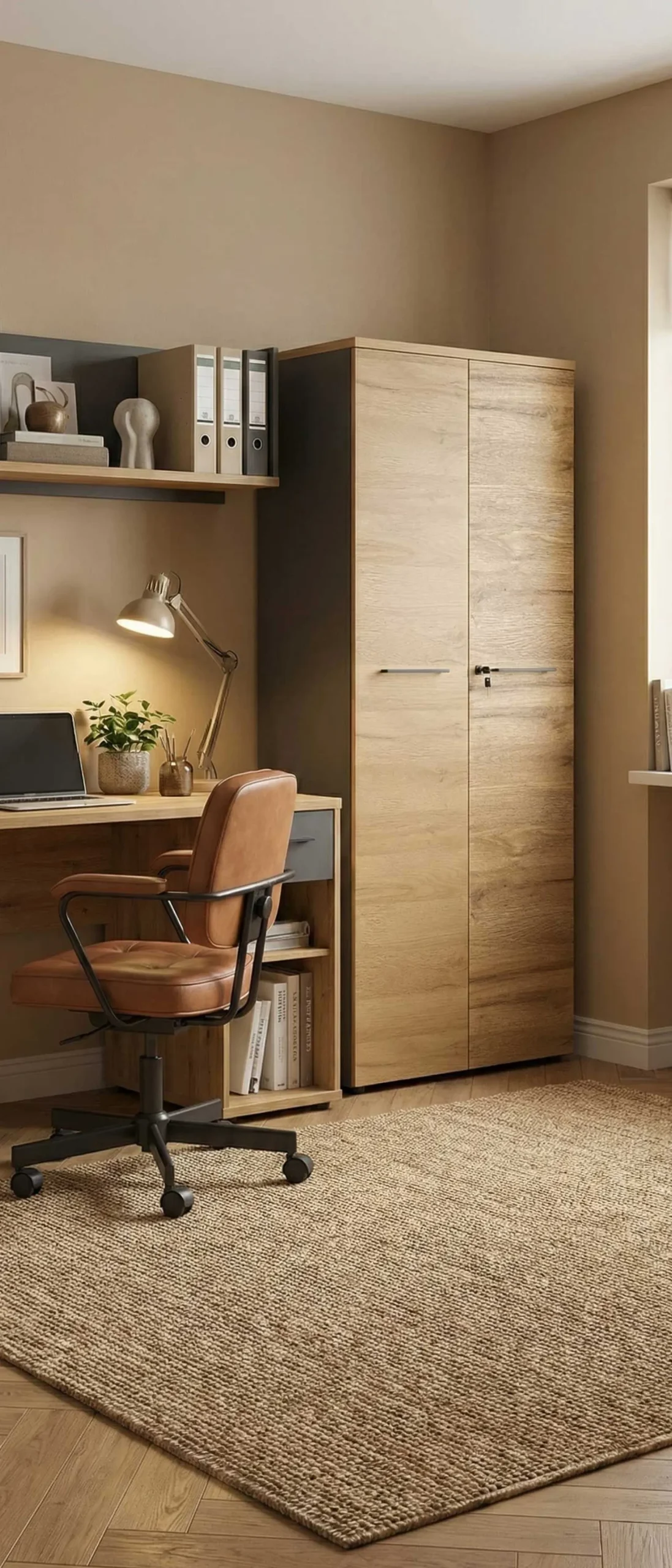 Osmond 80cm Aktenschrank mit 2 Türen - Eiche/Graphit
