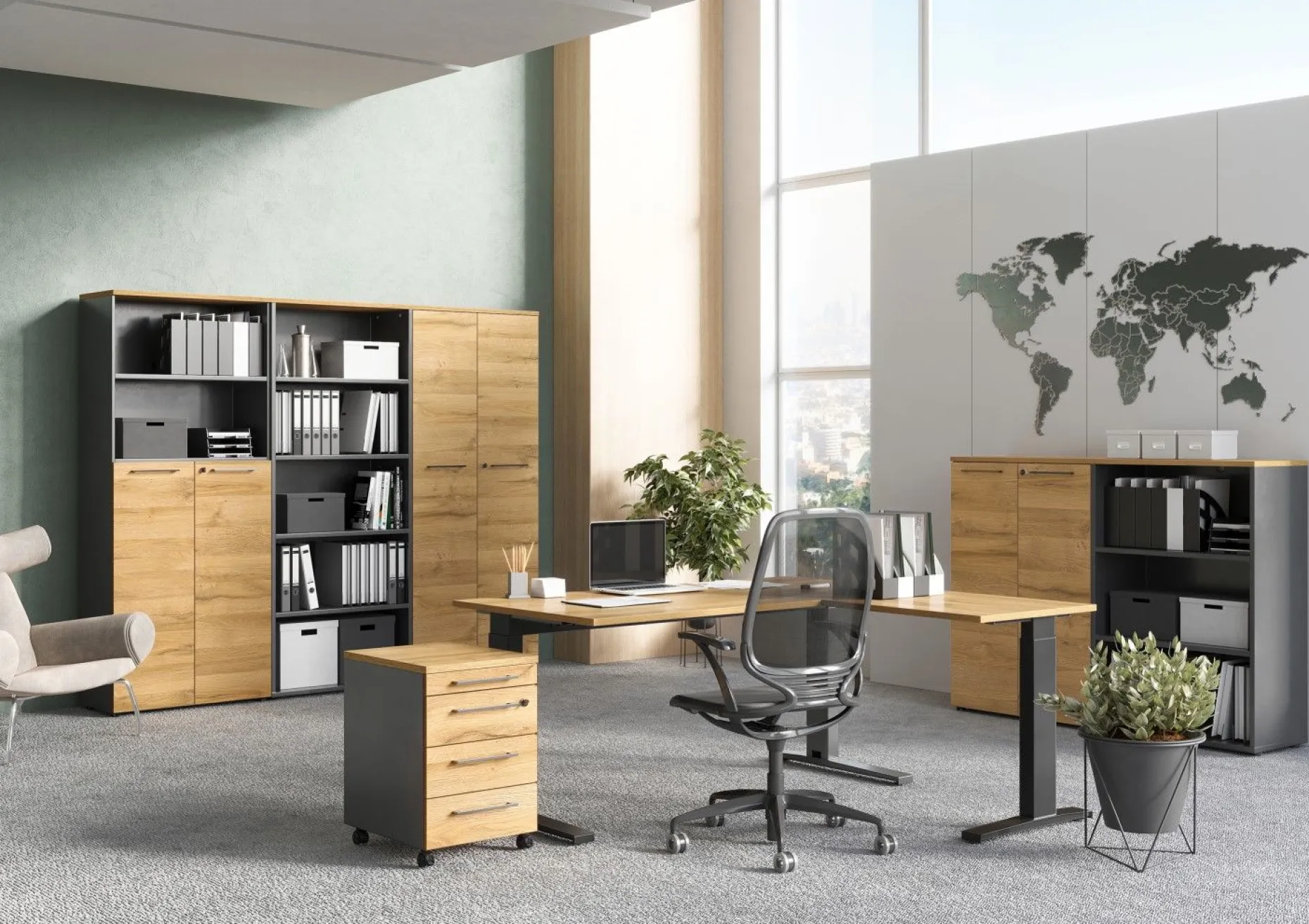 Osmond 80cm Bücherregal - graphit/quecksilber