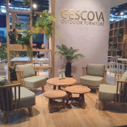 Gescova Outdoor-Couchtisch-Set Ferdi - Teakholz - 80/60/50cm -