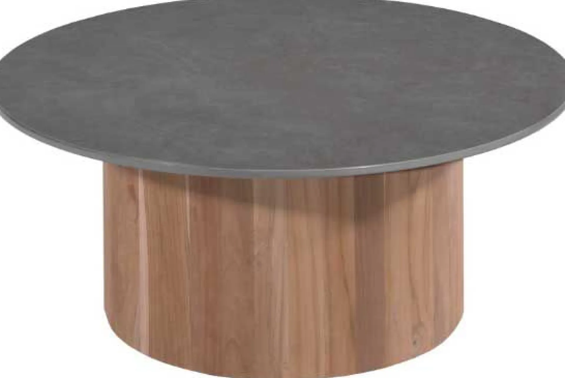 Gescova Outdoor Couchtisch Viola - Ø80 x 32 cm - Teakholz/Dunkelgrau