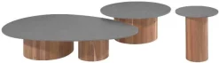 Gescova Outdoor Couchtisch Viola - Ø80 x 32 cm - Teakholz/Dunkelgrau