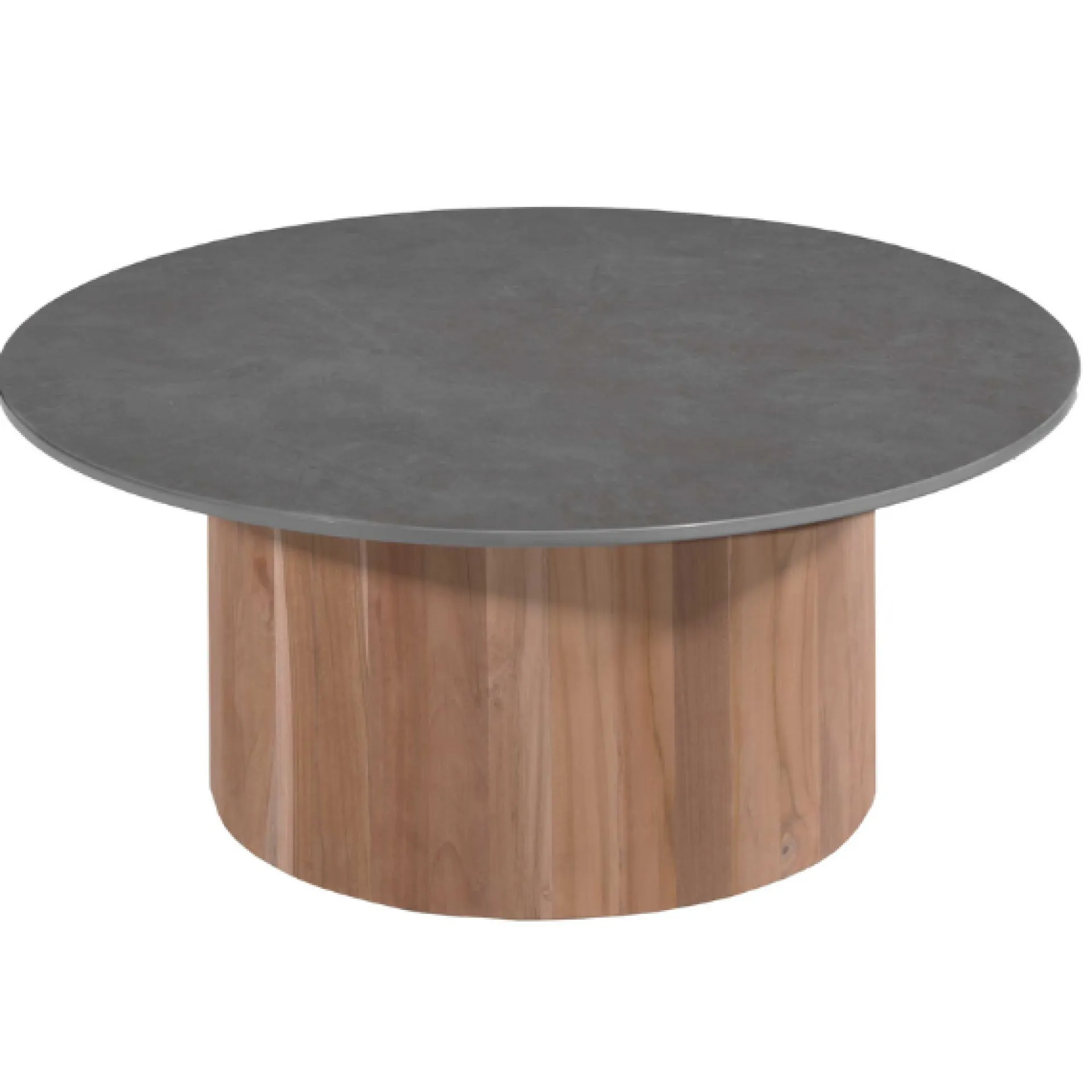 Gescova Outdoor Couchtisch Viola - Ø80 x 32 cm - Teakholz/Dunkelgrau