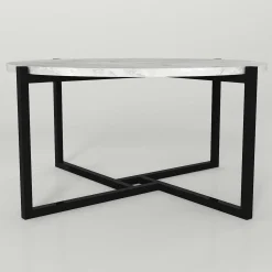 Emob Ovaler Couchtisch Noce - 73x68x36cm - er Marmor
