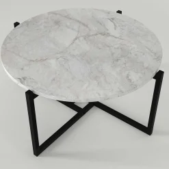 Emob Ovaler Couchtisch Noce - 73x68x36cm - er Marmor