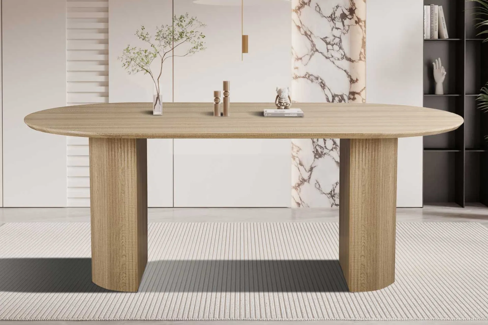 Rousseau Ovaler Esstisch Lagos - 200x100x76cm - Eiche Dekor