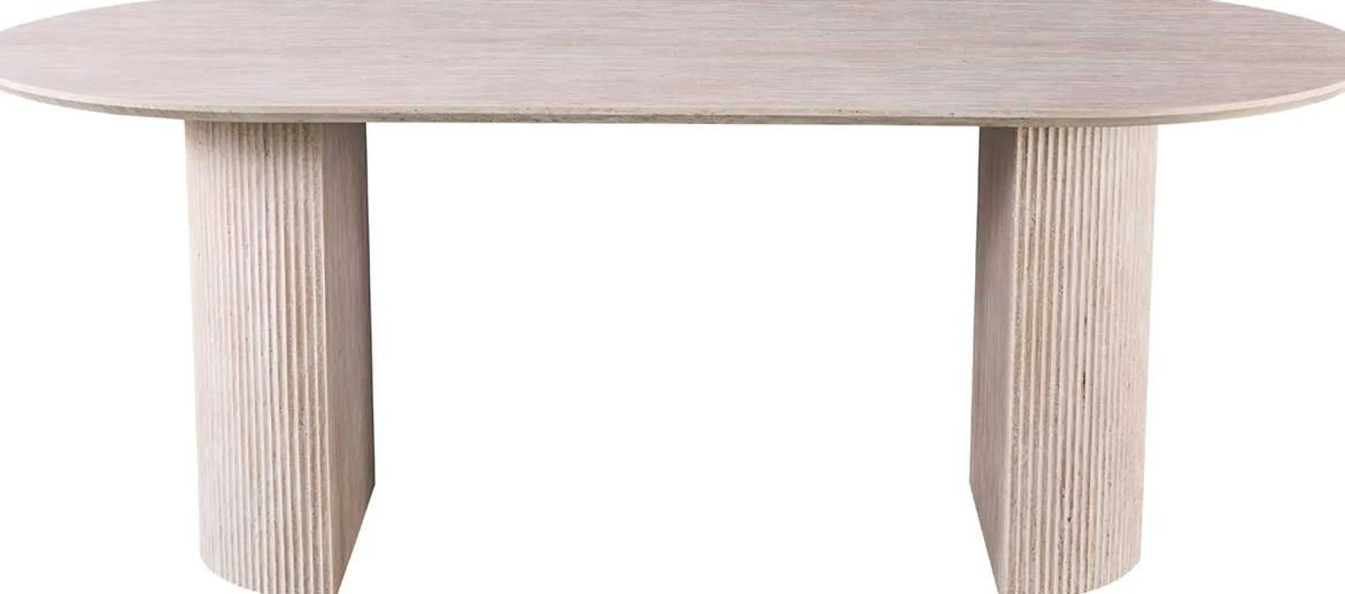 Rousseau Ovaler Esstisch Lagos - 200x100x76cm - Travertin