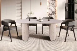 Rousseau Ovaler Esstisch Lagos - 200x100x76cm - Travertin