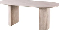 Rousseau Ovaler Esstisch Lagos - 200x100x76cm - Travertin