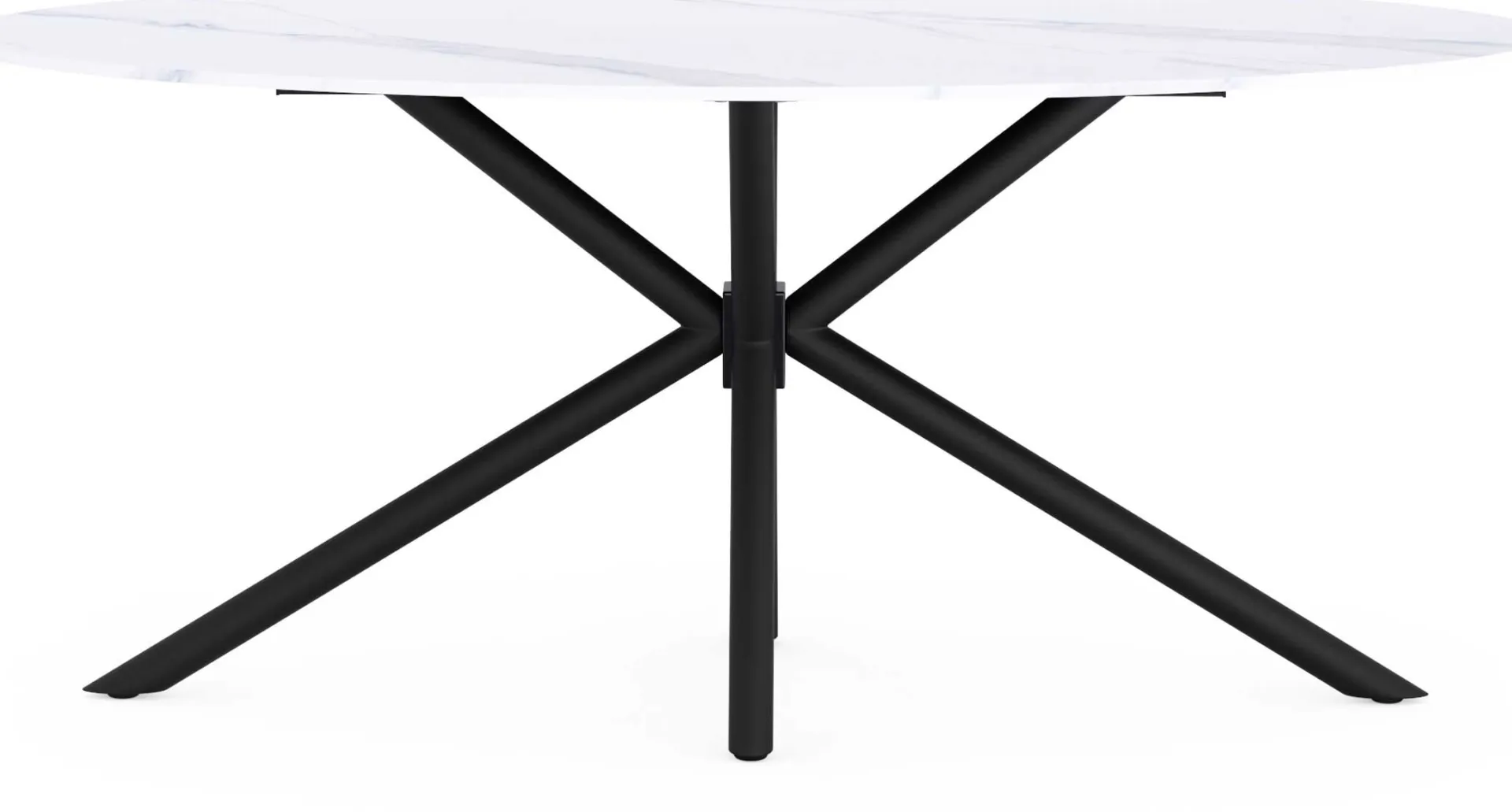 CBA Ovaler Esstisch Matera - 180x90x75cm - Marmor/schwarz