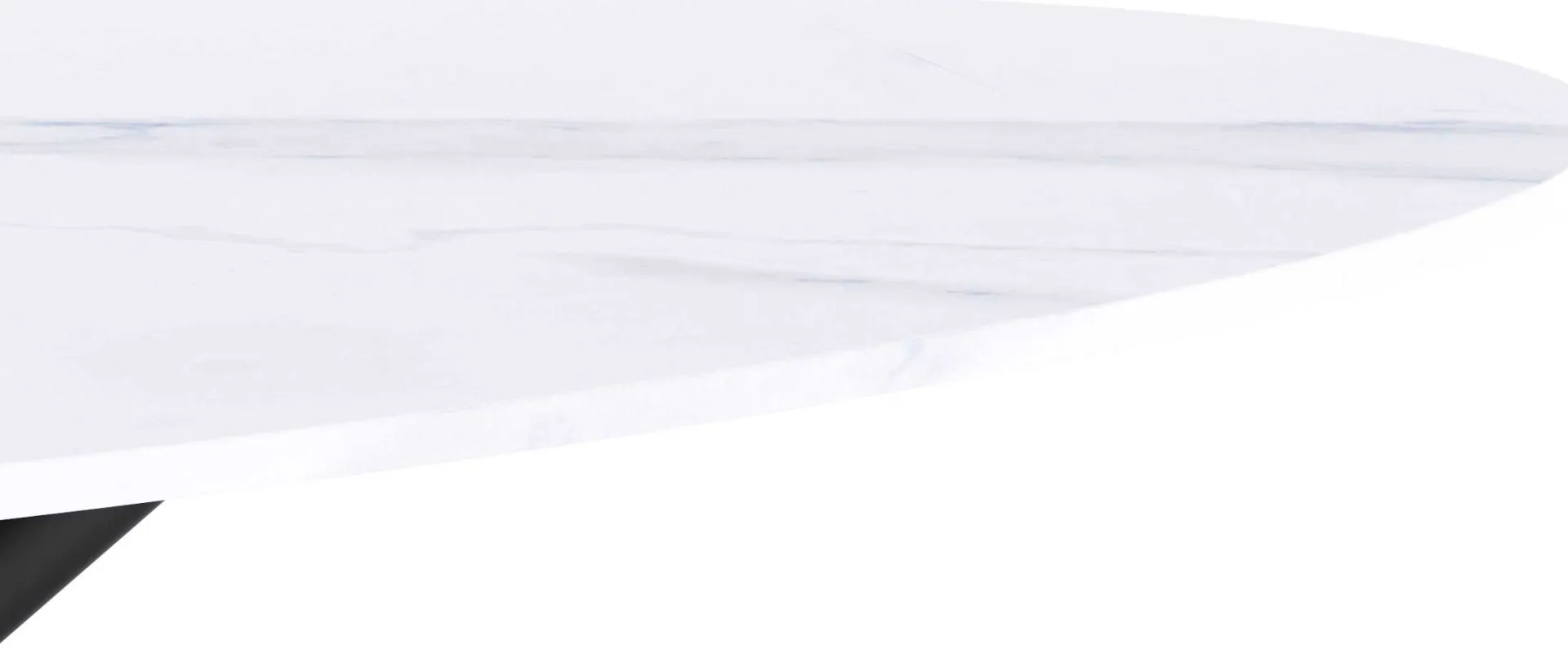 CBA Ovaler Esstisch Matera - 180x90x75cm - Marmor/schwarz