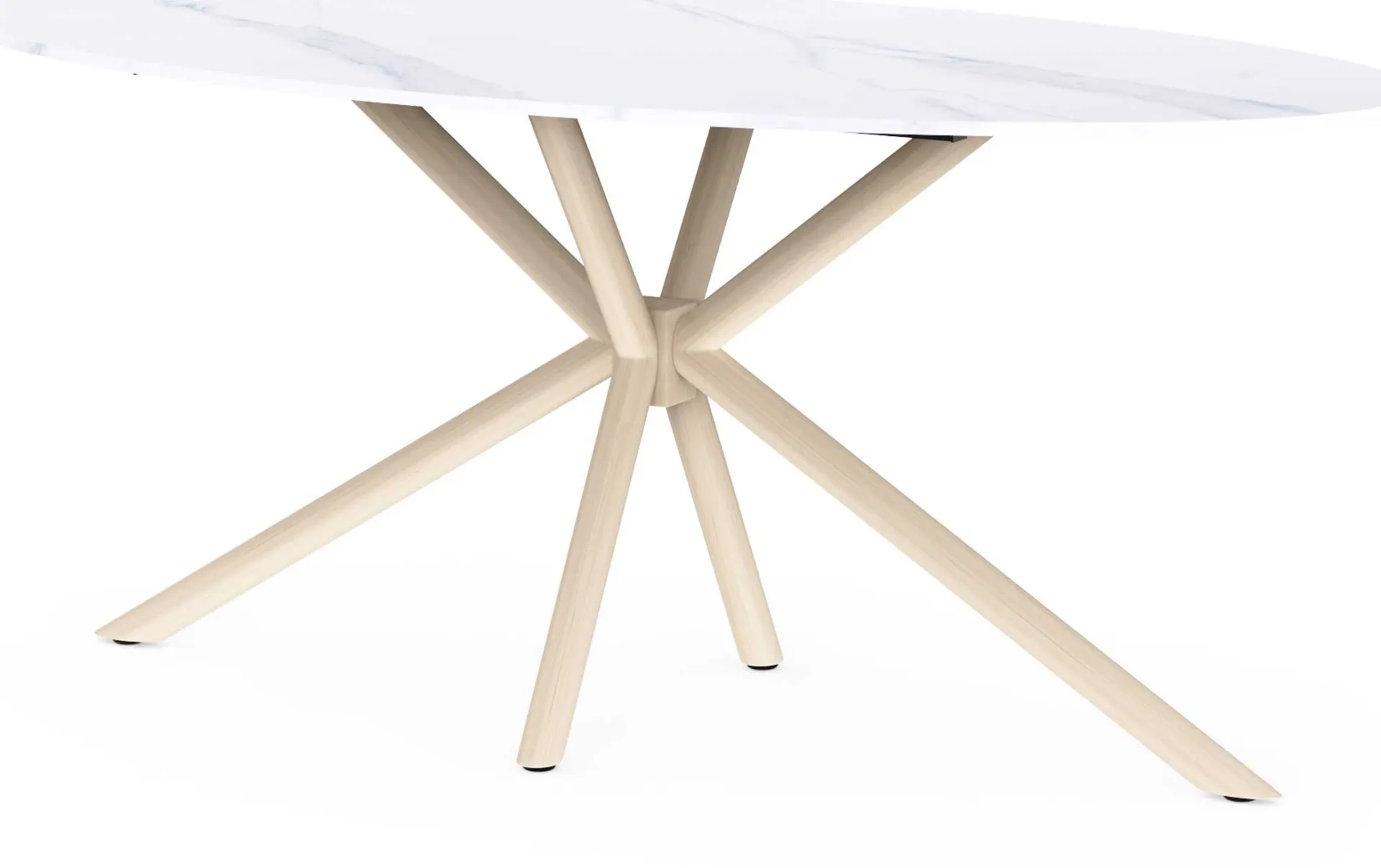 CBA Ovaler Esstisch Stoik - 180x90x75cm - Keramik - Marmoroptik