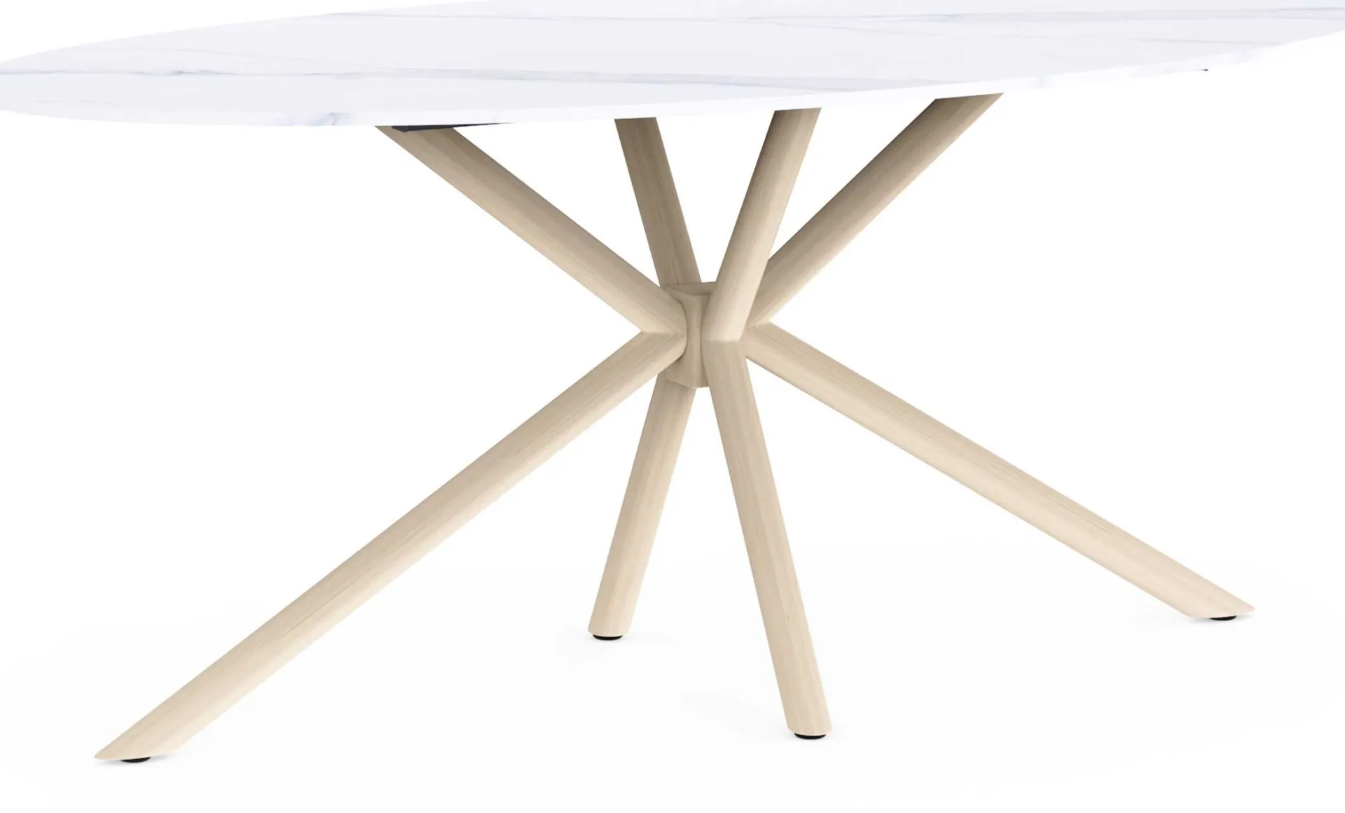 CBA Ovaler Esstisch Stoik - 180x90x75cm - Keramik - Marmoroptik