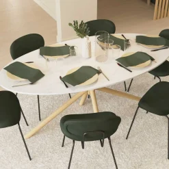 CBA Ovaler Esstisch Stoik - 180x90x75cm - Keramik - Marmoroptik
