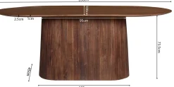 Rousseau Ovaler heller Tisch Miguel - 200 cm | Massivholz Mango | H76 x B200 x T100 cm