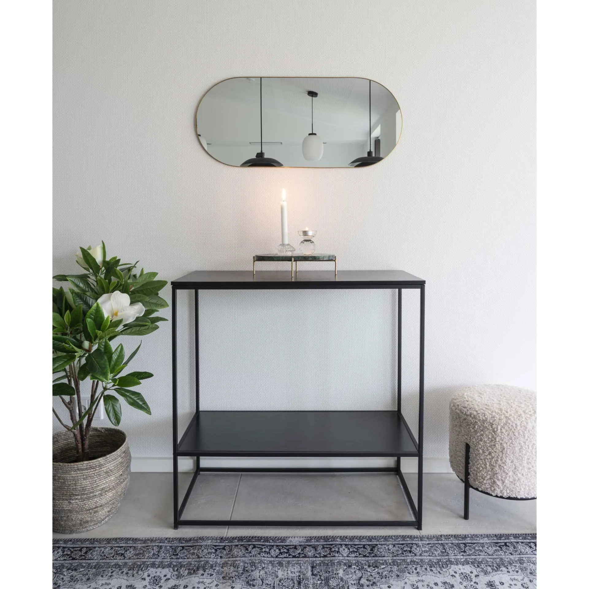House Nordic Ovaler Messing-Jersey-Spiegel 35x80 cm
