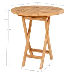 House Nordic Oviedo Beistelltisch aus natürlichem Teakholz - Ø70x75 cm