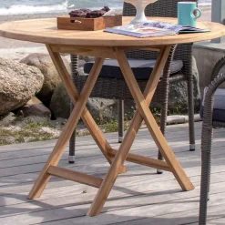 House Nordic Oviedo Teak Esstisch - Natur inspiriert Ø100x75 cm