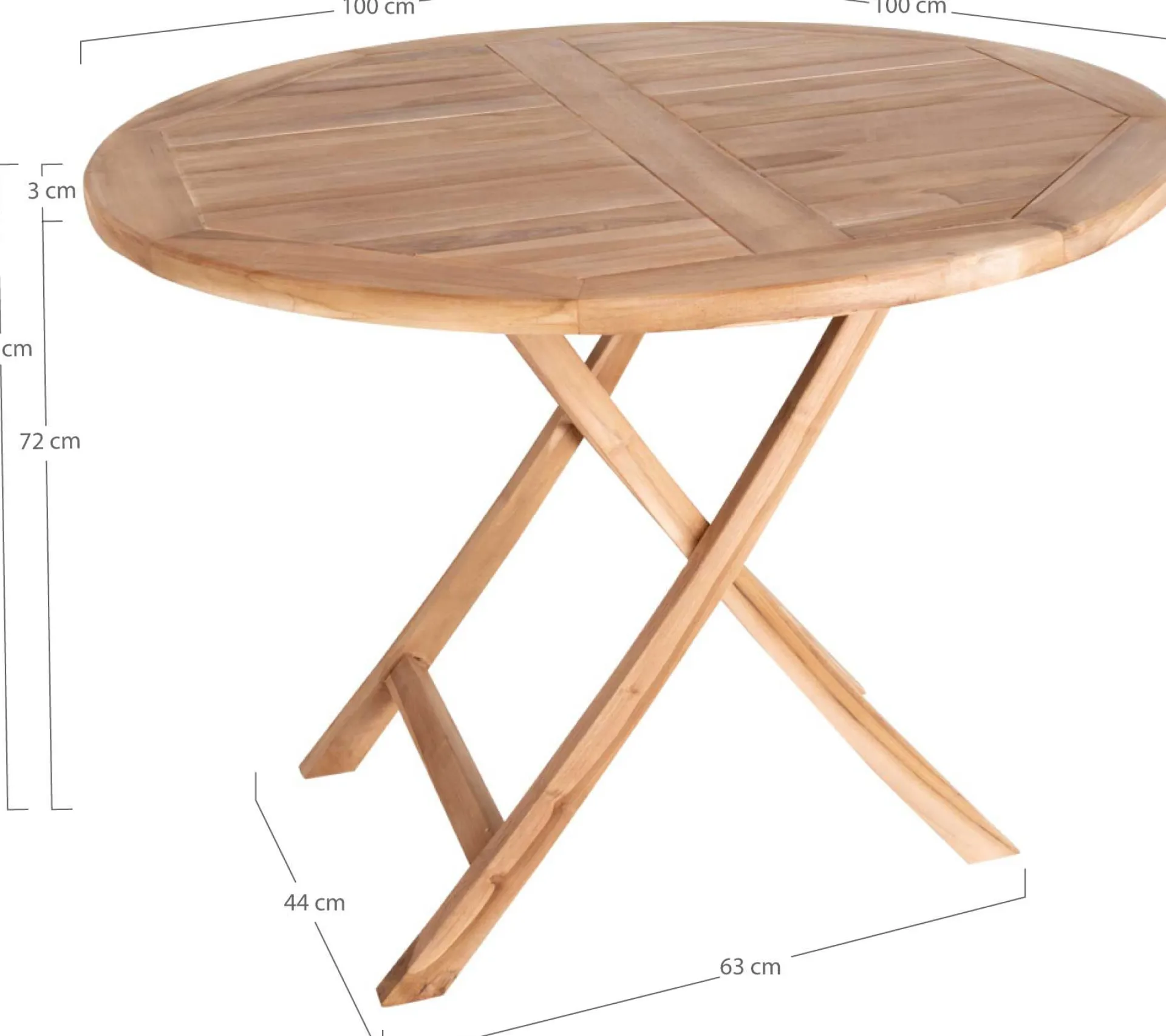 House Nordic Oviedo Teak Esstisch - Natur inspiriert Ø100x75 cm