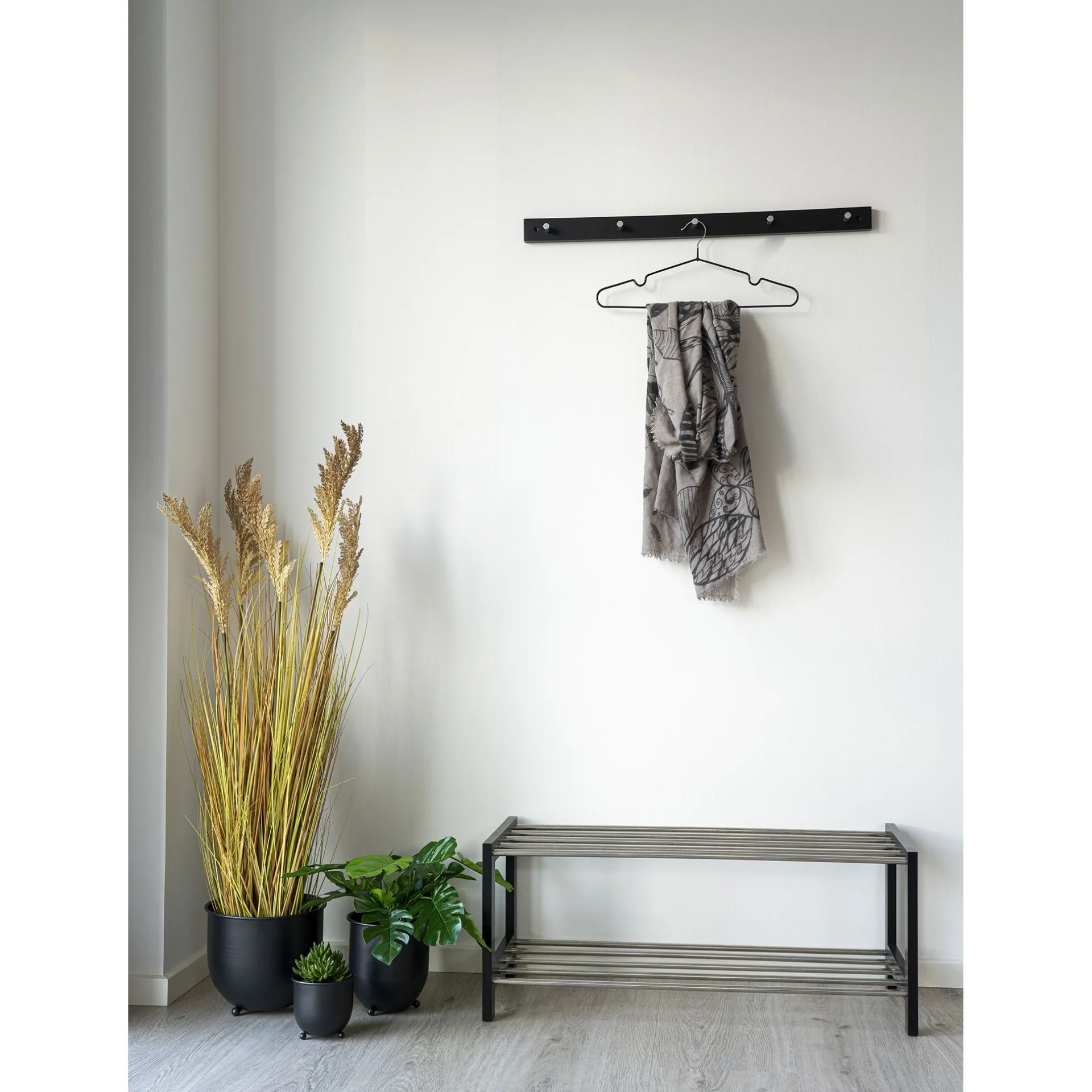 House Nordic Padova Garderobe - | Kiefernholz und Stahl, 5 Haken