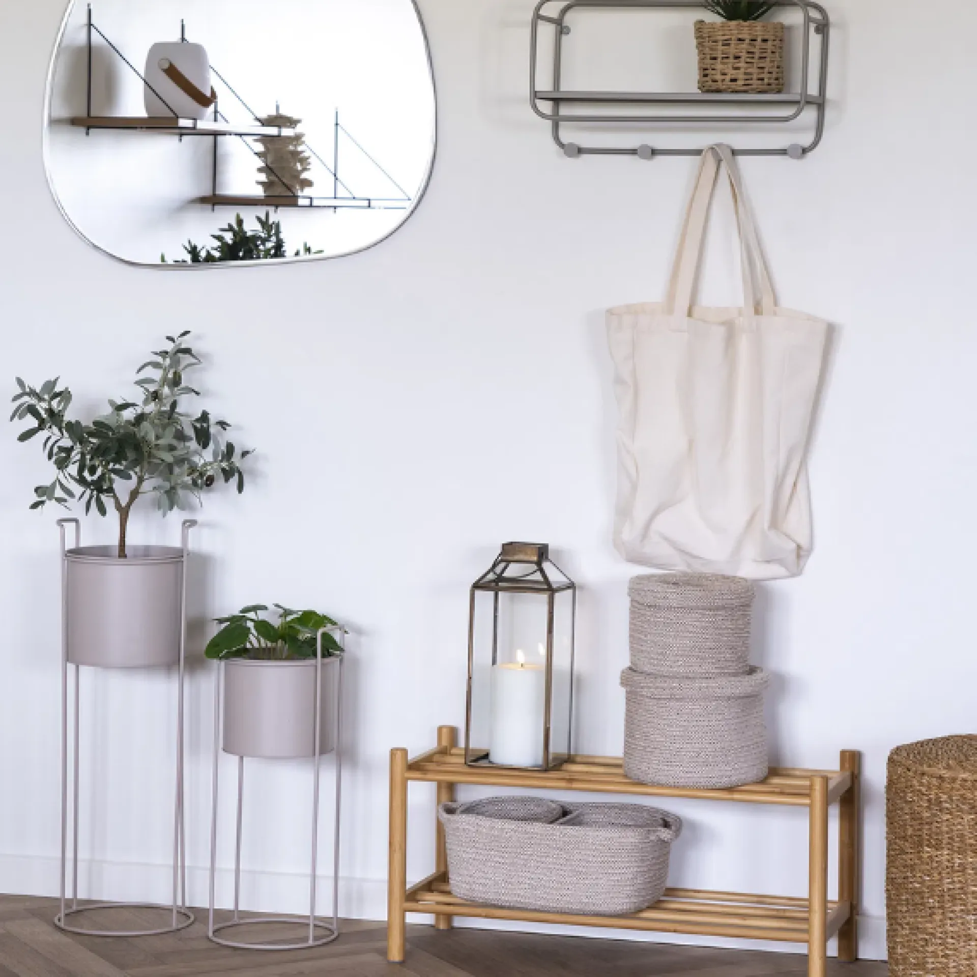 House Nordic Padova Hutablage - | Pappelholz und Stahl
