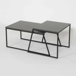 Emob Pal Couchtisch-Set | 100 % MELAMIN | , Schwarz