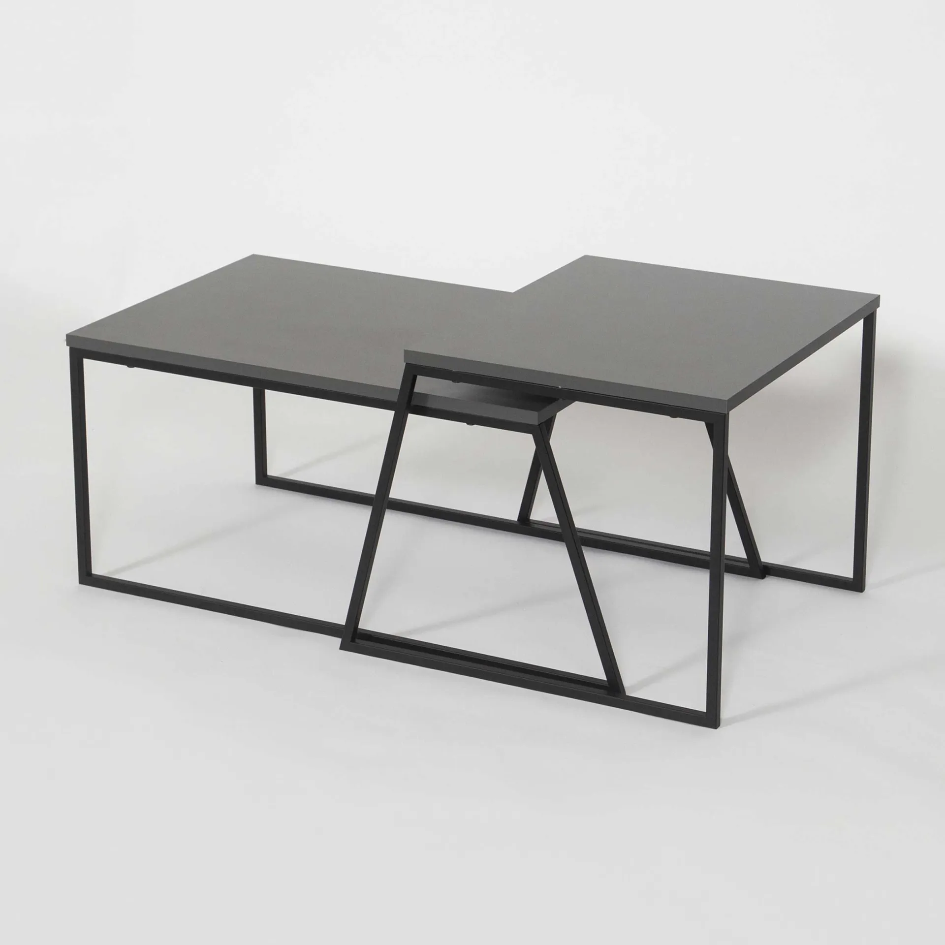 Emob Pal Couchtisch-Set | 100 % MELAMIN | , Schwarz