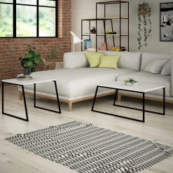 Emob Pal Couchtisch-Set | 100 % MELAMIN | , Schwarz