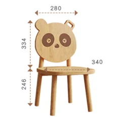 Kinder Emob Exclusive PandaKindertischset : Tisch, zwei Stühle, zwei Hocker - Bambusholz