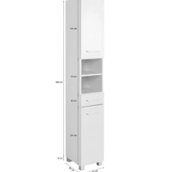 Held ParesBadezimmer : Säulenschrank, Spiegelschrank, Waschtischunterschrank - graphit/gelb